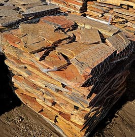 Mexican Rosewood Patio, a red-brown Mexican flagstone, at Round Rock Landscape Supplies™ in Leander TX